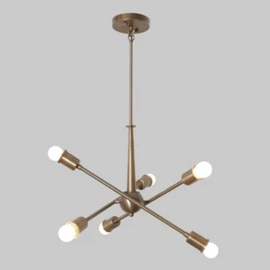 Mid Century Brass Sputnik Chandelier Modern Handmade Brass Six Arm Chandelier - Picture 1 of 7