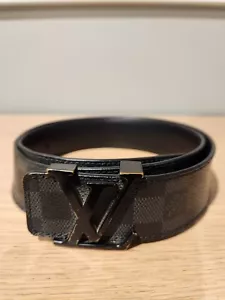 Louis Vuitton LV Men Belt Initiales 40MM Damier Graphite Black - Picture 1 of 5