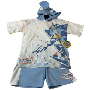 Sonic the Hedgehog Hooded Cosplay Short Set Boys Sz 7 NWT - Picture 1 of 13