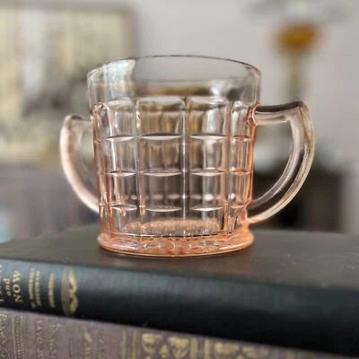 Vintage Hazel Atlas Pink Depression Glass Sugar Bowl - Image 1 of 4