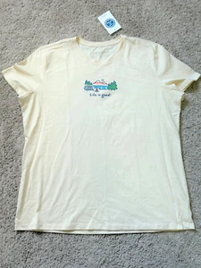 NWT - LIFE IS GOOD women's LAKESIDE CAMPER CREW CRUSHER TEE SHIRT TOP - XL - Picture 1 of 1