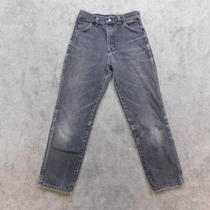 Vintage Rustler Jeans Kids 14 Black Denim USA Made 90s y2k Riding Cowboy STAIN - Picture 1 of 10