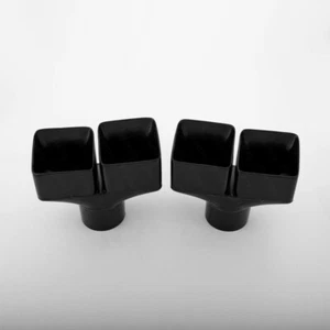 Stainless Steel 3" Inlet Exhaust Tips Black Paint Angle Cut Staggered SS304 - Picture 1 of 7