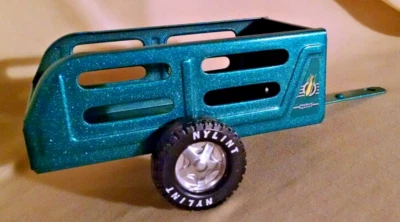 NYLINT TRAILER FARM STOCK OPEN FARM PRESSED STEEL BLUE GREEN METALLIC UTILITY. - Image 1 of 4