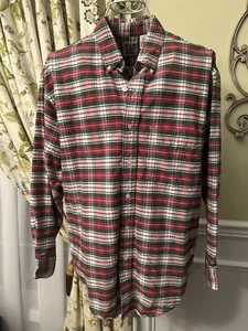 Men's Vintage 90's GAP Heavy Cotton Shirt Medium Heavy Holiday Plaid EXCELLENT! - Picture 1 of 2