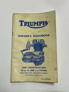 Triumph Owner's Handbook Unit Construction 30 CU. IN. 500 C.C. Twins - Picture 1 of 2