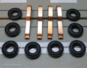 Pour H0 Slotcar modélisme ferroviaire -- 4 meuleuses + 8 pneus pour moteurs à ancre plate - Photo 1 sur 1