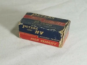 VINTAGE PETERS 22 LONG HIGH VELOCITY 50ct BOX EMPTY - Picture 1 of 4