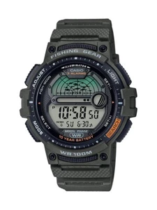 Casio Men's Green Resin Band Case Alarm Fishing Time Watch 47MM WS-1200H-3AVOS - Picture 1 of 3