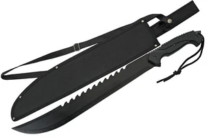 Machete | Tactical Survival Fantasy Schwert Black Sawback Full Tang + Scheide - Bild 1 von 5