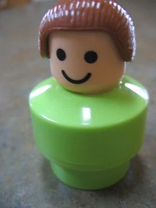FISHER PRICE CHUNKY LADY with GREEN DRESS Brown Hair Little People - Picture 1 of 1