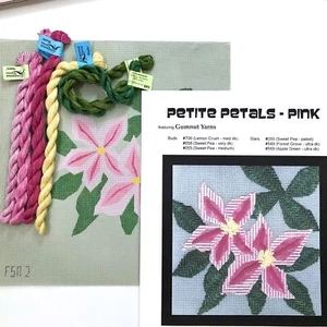 Tela ago dipinta a mano e guida ai punti petali rosa fili di seta di gomma - Foto 1 di 3