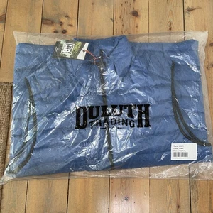 Alaskan Hard Gear Duluth Trading Weste L blau durchgehender Reißverschluss gefütterte Reißverschlusstaschen neu - Bild 1 von 4