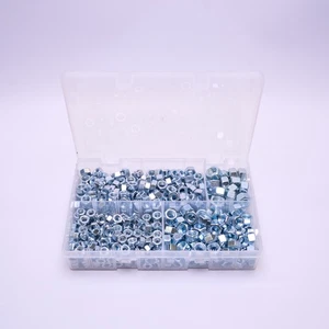 525 Stck. Stahl UNC Muttern Sortiment Box 1/4-7/16 BZP Sechskantmuttern passend Schrauben Set - Bild 1 von 1