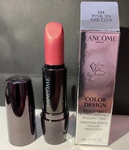 LANCOME Color Design Lipstick 324 PINK TO THE CLUB Shimmer Full Size  .14oz / 4g - Picture 1 of 4