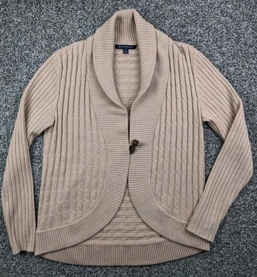 Brooks Brothers Sweater Women Large Wool Cardigan Cable Knit Shawl Collar Toggle - Image 1 of 4