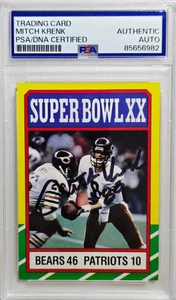 1986 Topps #8 Mitch Krenk Signed Bears Super Bowl XX Card Autograph PSA/DNA (B) - Picture 1 of 2