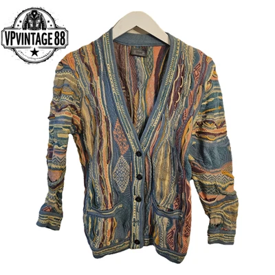Vintage Coogi 90s Australia 3D Knit Cardigan Unisex Colourful Bold Rare Jumper - Image 1 of 4