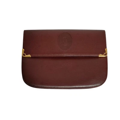 Estuche para monedas de cuero Cartier Must Line doble C para mujer marrón talla única Foto 1 de 4