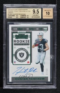 2019 Playoff RPS Rookie Green 7/23 Hunter Renfrow #139 BGS 9.5 GEM MINT Auto RC - Picture 1 of 3