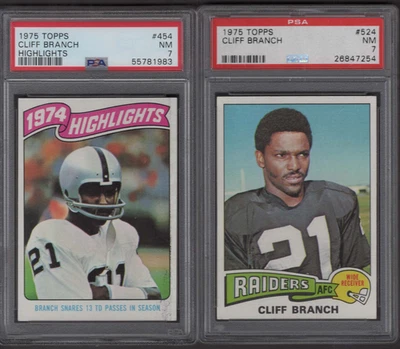 1975 Topps Cliff Branch PSA 7 RC Rookies Set Oakland Raiders HOF *Deceased - Image 1 of 2