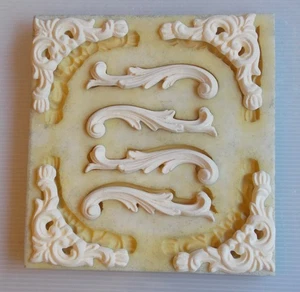 Decorative furniture mouldings Used silicone mould regency corners & scrolls - Picture 1 of 3