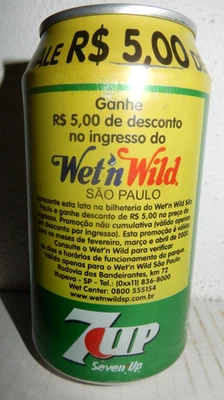 Lata WET'N WILD SAO PAULO 7UP de BRASIL (350 ml) ¡Vacía!! Foto 1 de 4