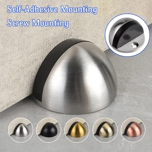 Door Stop Floor Wall Oval Stopper Stick-on Self Adhesive Rubber Buffer Stopper - Picture 1 of 16