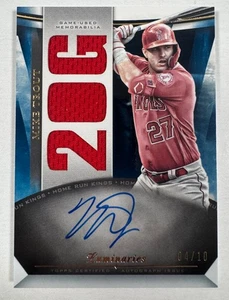 2021 Topps Luminaries Mike Trout Game Used Patch On Card Auto /10 - Picture 1 of 5
