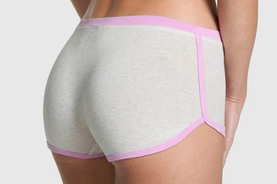 Victoria's Secret ROSA - M Algodón Dormitorio Boyshort Panty - Gris y Lila Nuevo con Etiquetas Foto 1 de 2