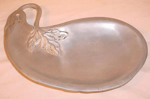 VTG 1982 DESIGNER ARTIST SEYMOUR MANN PEWTERTONE EGG PLANT DISH / BOWL - Picture 1 of 3