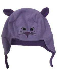 CP Infant Girls Purple Fleece Kitty Cat Peruvian Trapper Hat - Picture 1 of 1