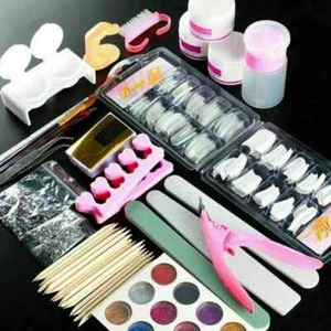 Acrylic Nail Kit-Acrylic Powder, Glitter, False Nails, Nail Art Tools-23 pcs - Picture 1 of 8