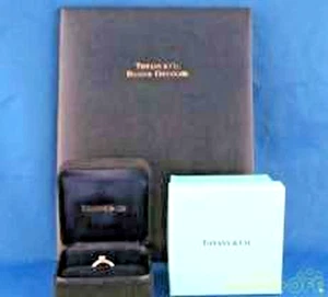Tiffany & Co Platinum Round Diamond Engagement Ring 0.24CT PT950 Platinum Size 6 - Picture 1 of 5