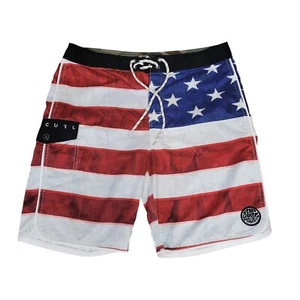 Rip Curl Board Shorts Mens 33 USA Flag Patriotic Fourth of July Swim Trunks - Picture 1 of 14
