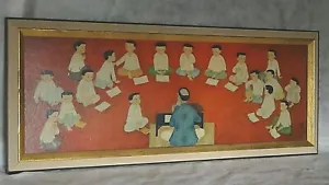 Mai-thu (vietnamita, 1906-1980) litografia stravagante ""la classe"" dai colori vivaci - Foto 1 di 12