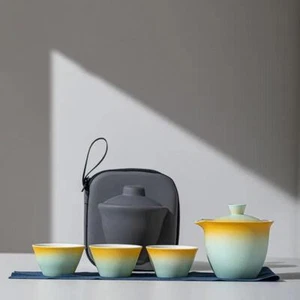 Tetera Cerámica con Kit de Viaje y Taza Multicolor Moderna Redonda Fácil de Llenar Sólida - Imagen 1 de 29