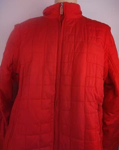 Liz Claiborne Pink/Orange Puffer Zippered Jacket/Vest Removable Sleeves Size L - Picture 1 of 14