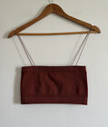 Urban Outfitters Out From Under Burnt Orange Ribbed String Strap Boho Crop Top