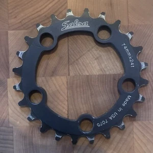 Vintage Lightly Used SALSA Chainring 24T x 74mm • Black • Made in USA.    (M) - Picture 1 of 2