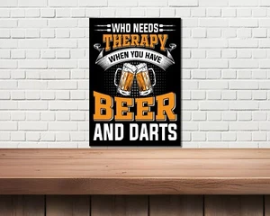 DARTS & BEER METAL SIGN Darts Room Metal sign, Home Bar, Novelty Sign - Picture 1 of 1