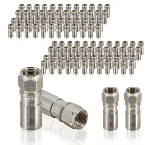 100x F-Kompressionsstecker Kompression F-Stecker 7-7,5mm für Antennen SAT Kabel - Bild 1 von 2