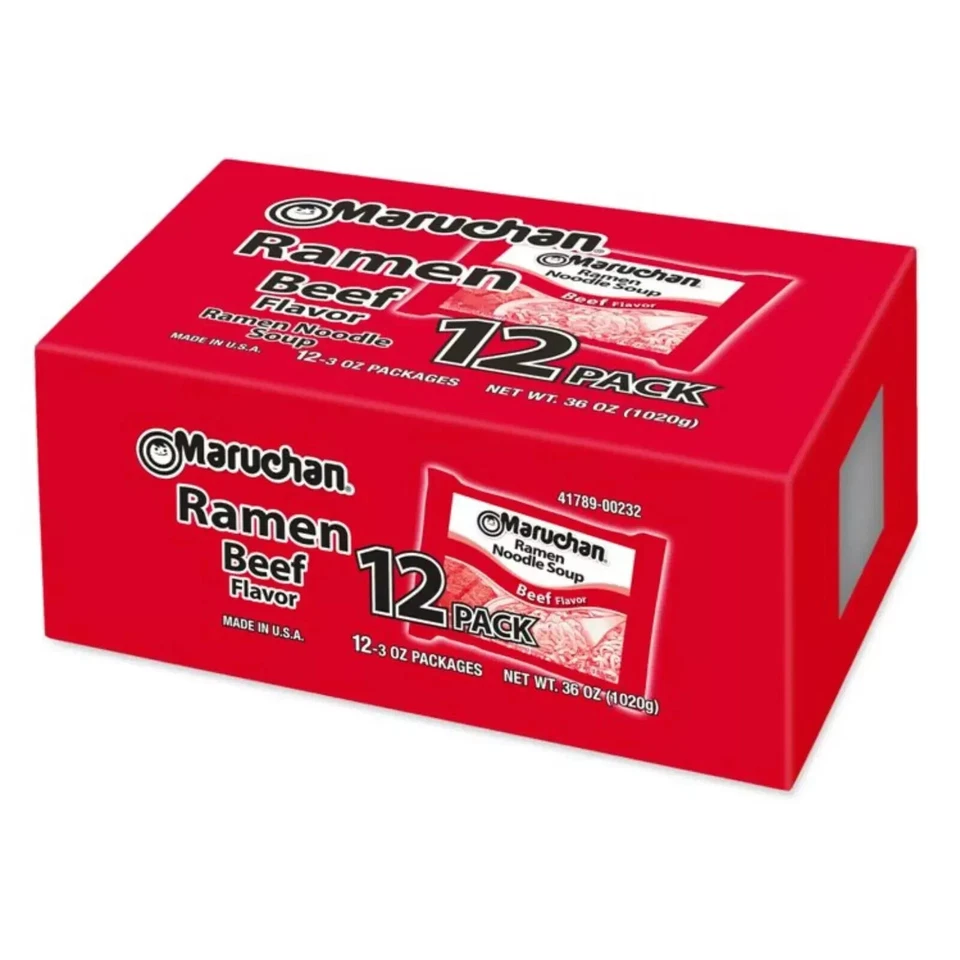 Maruchan Beef Flavor Ramen Noodle Soup 3oz (12 Pack)