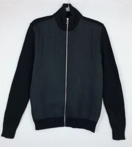 NEW $79.5 INC Mens Full Zip Sweater Mock-Neck Black S/M - Picture 1 of 12
