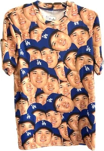 “S” Shohei Ohtani Official Face T-shirt all-over face print Los Angeles Dodger - Picture 1 of 4