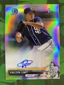 2017 Bowman Chrome Dinelson Lamet 1st Bowman Refractor Auto /499 #CPA-DLA Padres - Picture 1 of 2