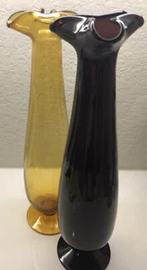 art glass rare vases bottles purple amber - Picture 1 of 10