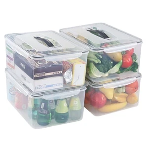 Kekow 4-Pack Plastic Food Storage Containers with Lids Airtight Kitchen Pantry - Picture 1 of 9