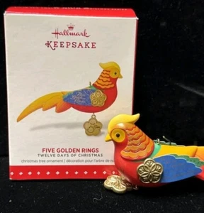 Hallmark 12 Days of Christmas Five Golden Rings Pheasant Ornament - Picture 1 of 4