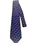 Van Heusen Necktie Abstract Shades of Purple Maroon Blue Silk Stain Resistant